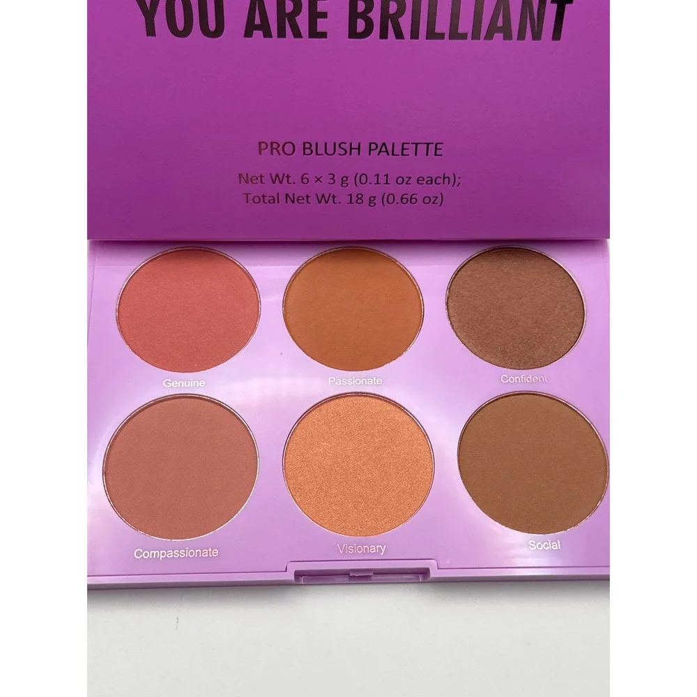 REALHER You Are‎ Brilliant Pro Blush Palette 6 Shades Palette BNIB